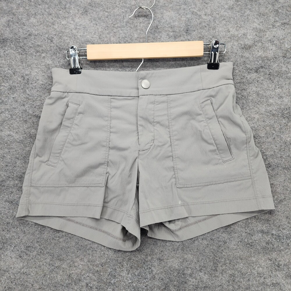 Athleta Shorts Womens 0 Gray Hiking Nylon Mid Rise 28" Waist